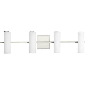 31" 38 watt 120 volt 3000K Brushed Nickel White Glass Shade Dimmable 1