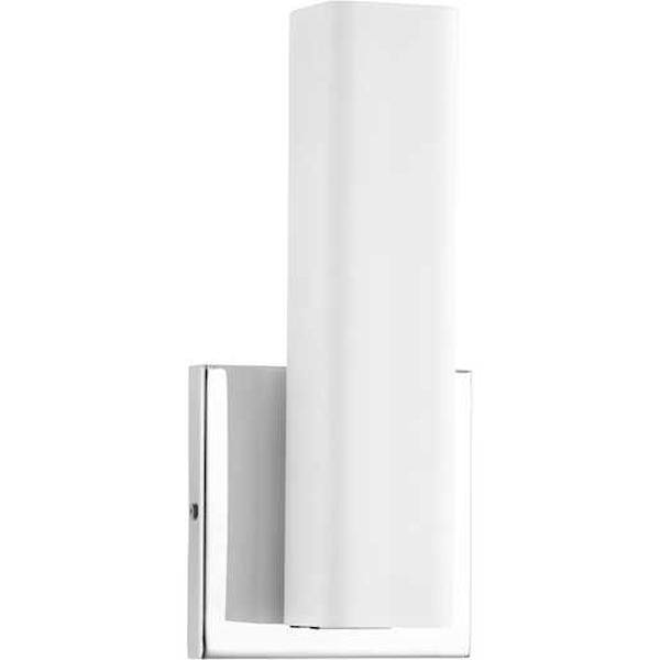 16 watt 120 volt 3000K Polished Chrome Etched Opal Glass Dimmable LED Wall Sconce 1