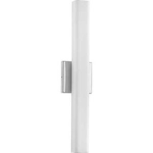22" 35 watt 120 volt 3000K Polished Chrome Etched Glass Shade Dimmable Vanity Light 3