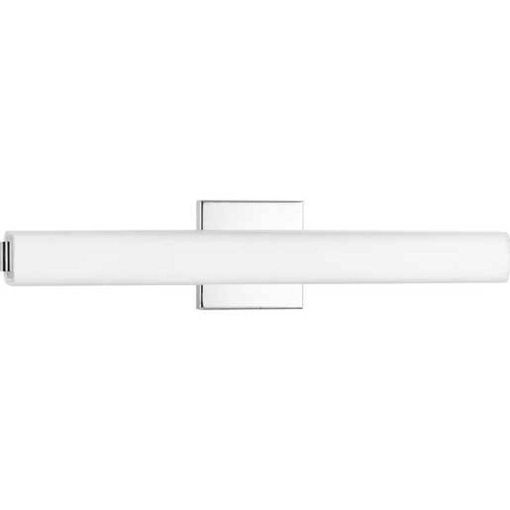 22" 35 watt 120 volt 3000K Polished Chrome Etched Glass Shade Dimmable Vanity Light 1