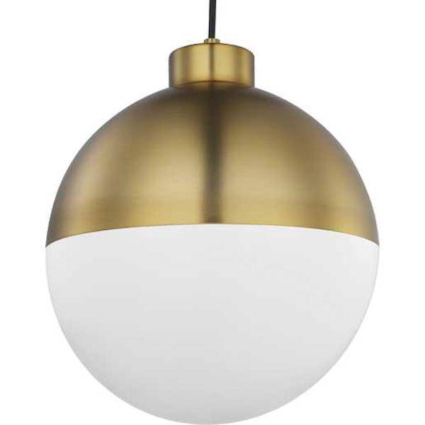 1 Light 17 watt 3000K Natural White Brushed Bronze Opal Glass Globe Dimmable LED Pendant Light Fixture 3