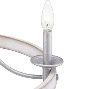 6 Light Galvanized Finish Coastal Style Chandelier Light Fixture 2