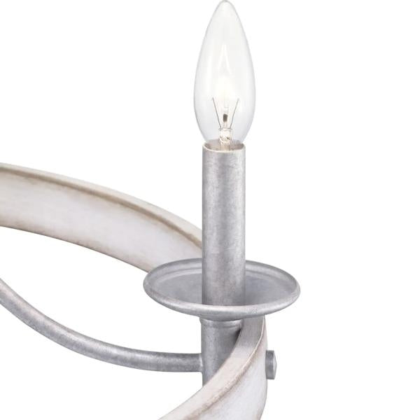 6 Light Galvanized Finish Coastal Style Chandelier Light Fixture 2