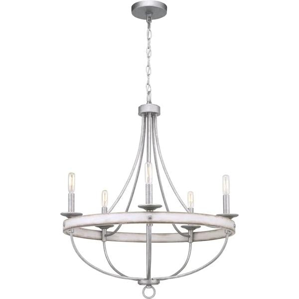 6 Light Galvanized Finish Coastal Style Chandelier Light Fixture 3