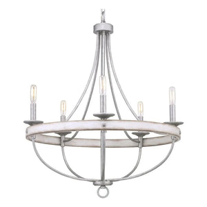 6 Light Galvanized Finish Coastal Style Chandelier Light Fixture 1
