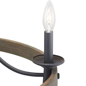 6 Light Graphite Finish Coastal Style Chandelier Light Fixture 2