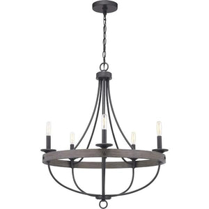 6 Light Graphite Finish Coastal Style Chandelier Light Fixture 3