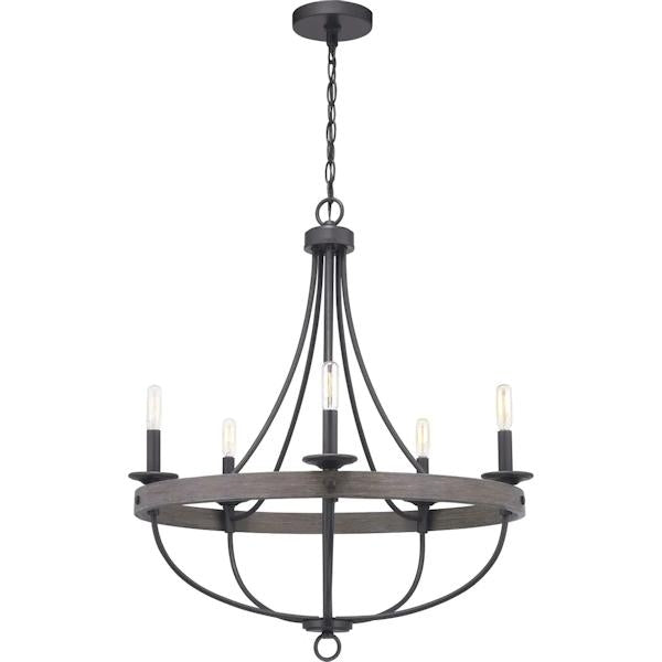 6 Light Graphite Finish Coastal Style Chandelier Light Fixture 3
