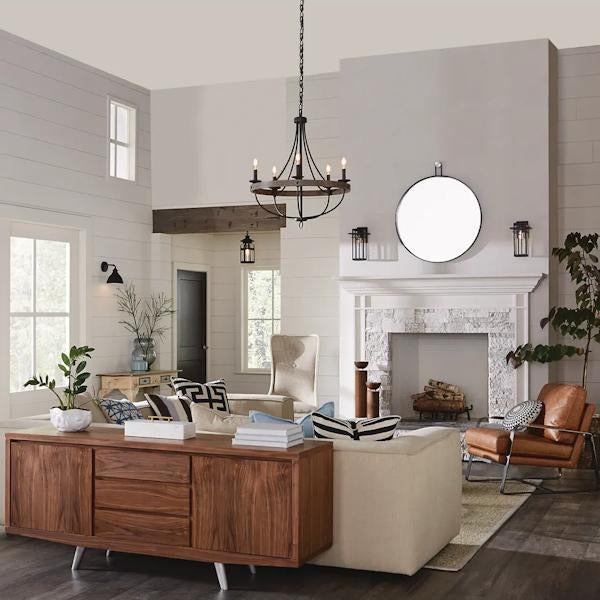 6 Light Graphite Finish Coastal Style Chandelier Light Fixture 4