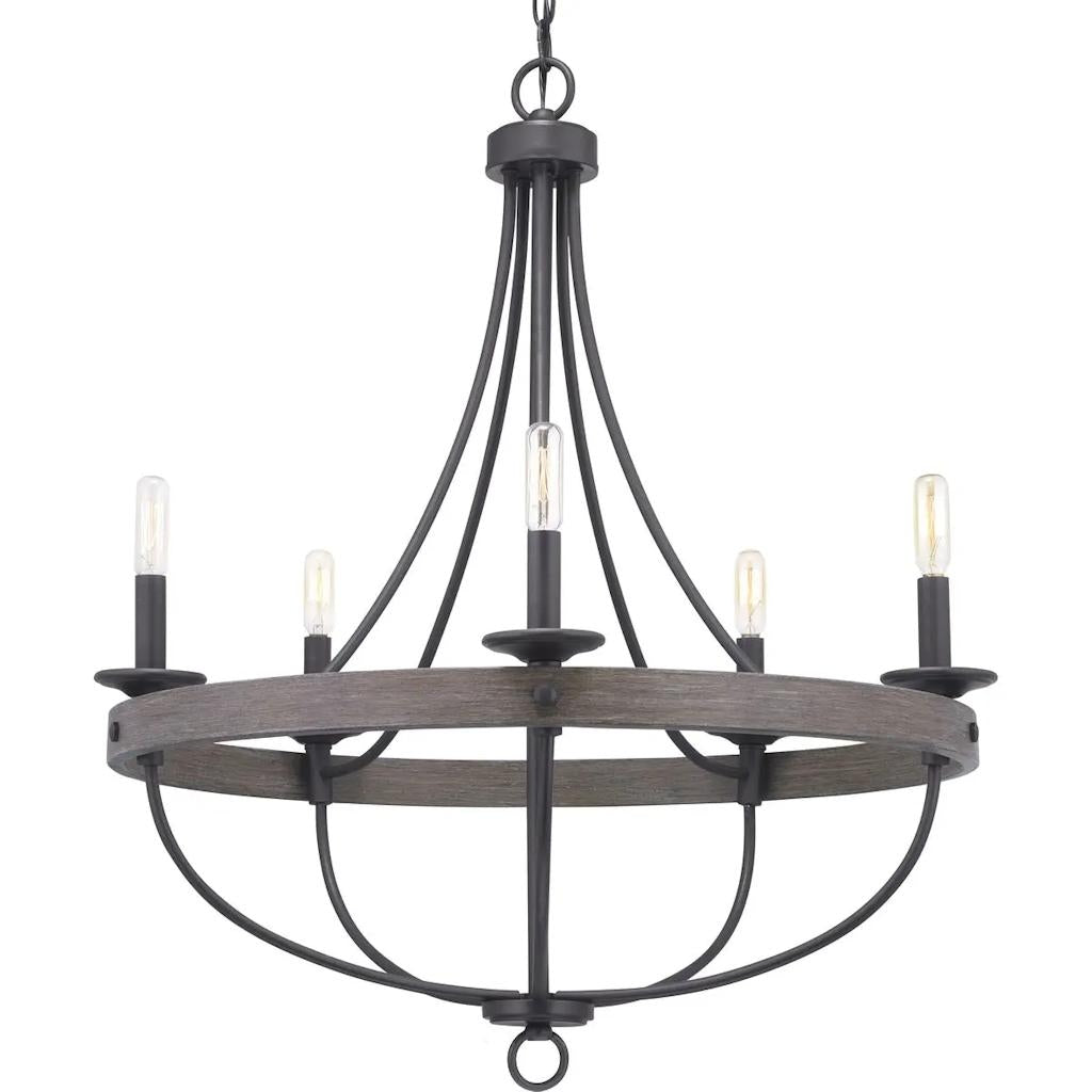 6 Light Graphite Finish Coastal Style Chandelier Light Fixture 1