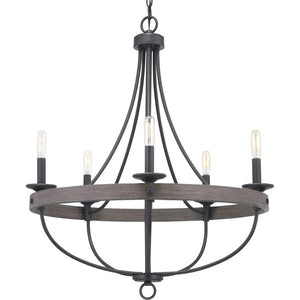 6 Light Graphite Finish Coastal Style Chandelier Light Fixture 1