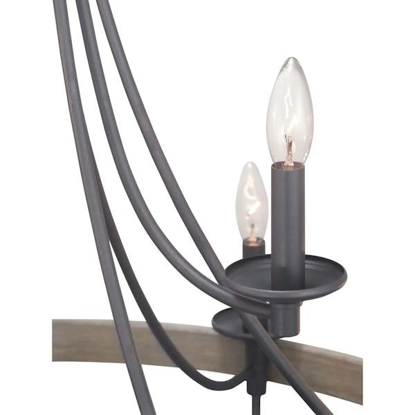 9 Light Graphite Finish Coastal Style Chandelier Light Fixture 2