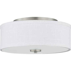 17 watt 120 volt 3000K Brushed Nickel White Linen Shade LED Light Fixture 1