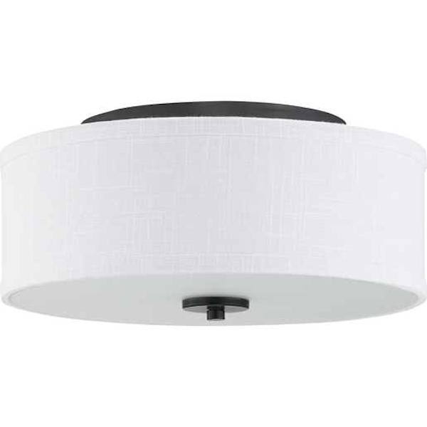 17 watt 120 volt 3000K Brushed Nickel White Linen Shade LED Light Fixture 1