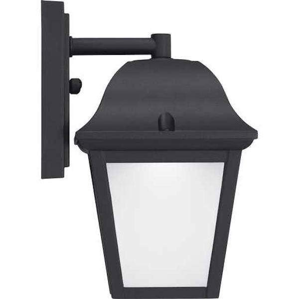 11 watt 120 volt 3000K Natural White Black Finish Etched Glass Outdoor LED Wall Light Fixture 3