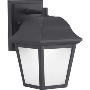 11 watt 120 volt 3000K Natural White Black Finish Etched Glass Outdoor LED Wall Light Fixture 1