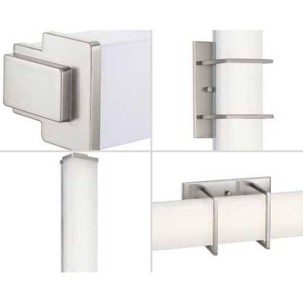 48" 44 watt 120 volt 3000K Brushed Nickel White Shade Dimmable 3
