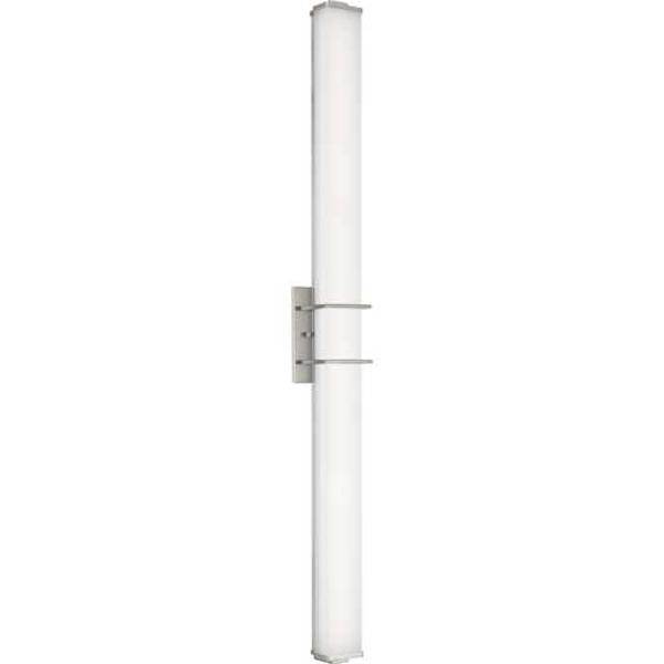 48" 44 watt 120 volt 3000K Brushed Nickel White Shade Dimmable 4