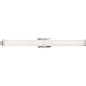 48" 44 watt 120 volt 3000K Brushed Nickel White Shade Dimmable 1