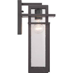 1 Light Antique Bronze with Clear Seeded Glass Medium Wall Light Fixture 3
