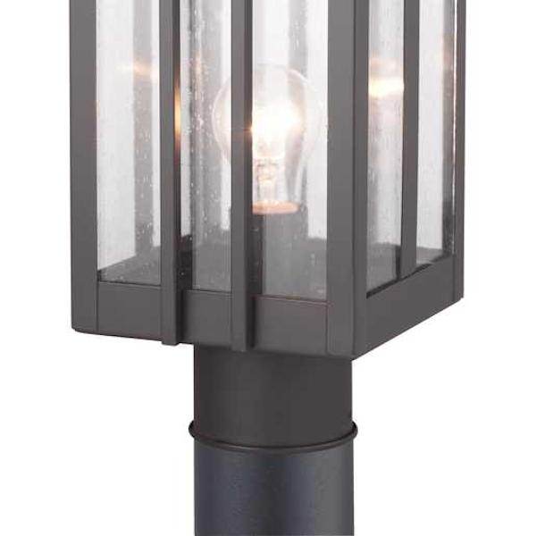 1 Light Antique Bronze with Clear Seeded Glass Boxwood Wall Light Fixture 3
