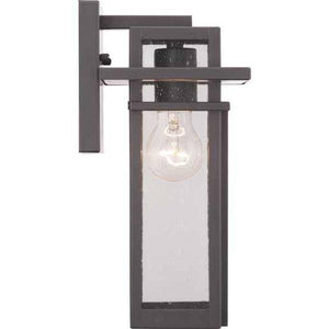 1 Light Antique Bronze with Clear Seeded Glass Small Wall Light Fixture 2