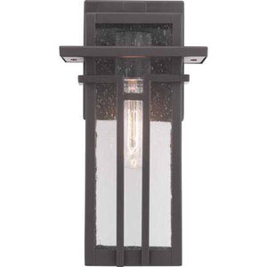 1 Light Antique Bronze with Clear Seeded Glass Small Wall Light Fixture 3