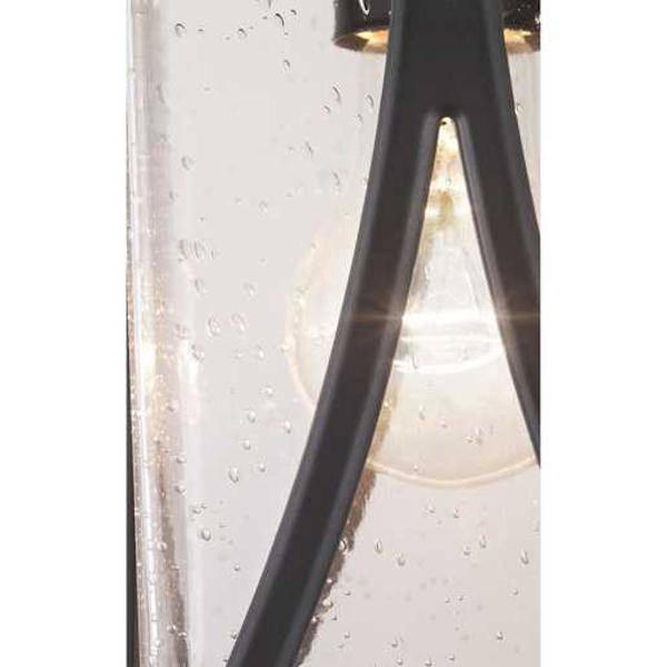 1 Light Antique Bronze with Clear Seeded Glass Small Wall Light Fixture 2