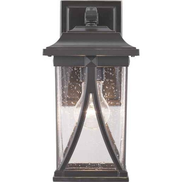 1 Light Antique Bronze with Clear Seeded Glass Small Wall Light Fixture 3