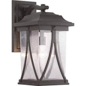 1 Light Antique Bronze with Clear Seeded Glass Large Wall Light Fixture 1