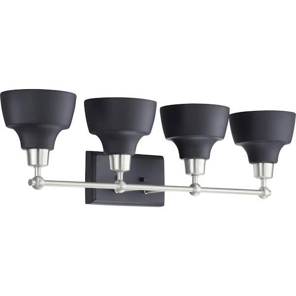 4 Light 120 volt Brushed Nickel  Graphite Metal Shades Vanity Light Fixture 2