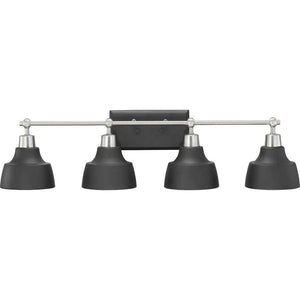4 Light 120 volt Brushed Nickel  Graphite Metal Shades Vanity Light Fixture 1