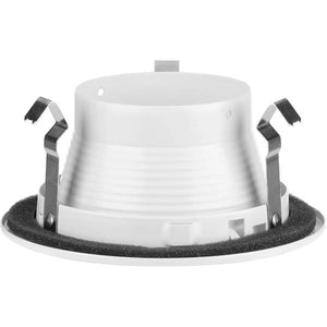 4" Satin White Recessed Step Baffle Round Trim 2