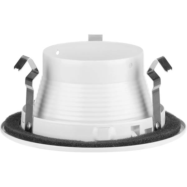 4" Satin White Recessed Step Baffle Round Trim 2