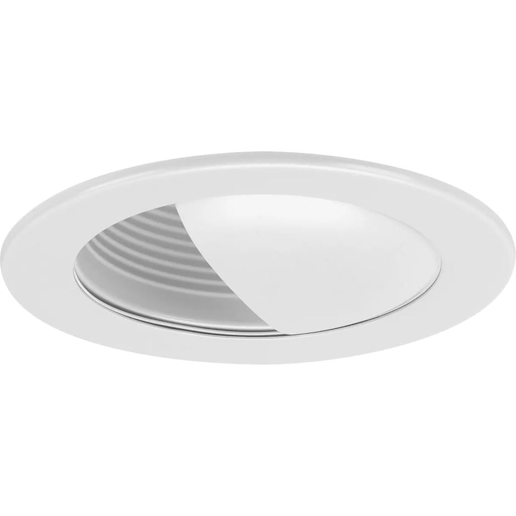 4" Satin White Recessed Wall Washer Round Trim 1