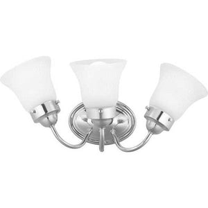 3 Light 120 volt Polished Chrome Vanity Fluted Etched Glass Light Fixture 1
