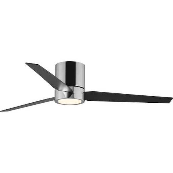 56" Polished Chrome 3 Blade Indoor Remote Control LED Ceiling Fan 3