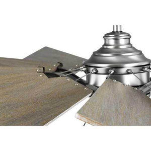 60" Antique Nickel 12 White Barnwood Blade Remote Control Windmill Ceiling Fan 2