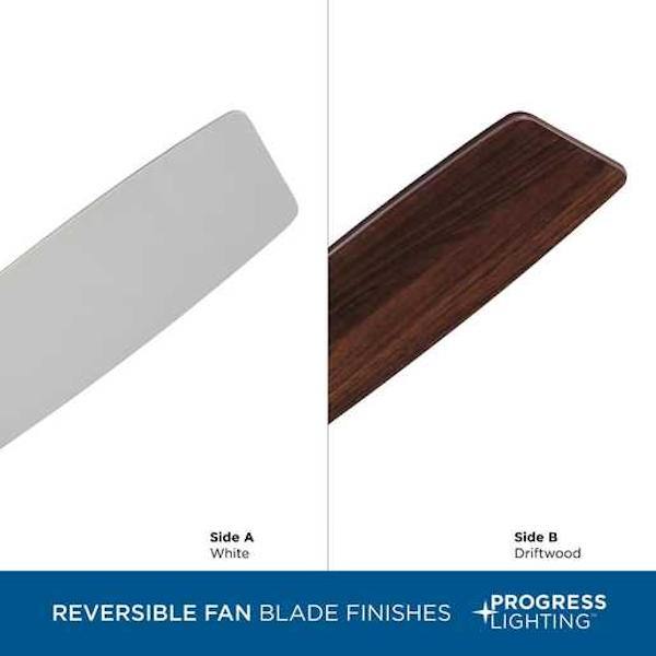 52" White 5 White/Driftwood Reversible Blade Ceiling Fan 2