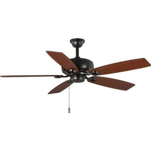 52" Antique Bronze 5 Classic Walnut/Medium Cherry Reversible Blade Ceiling Fan 2