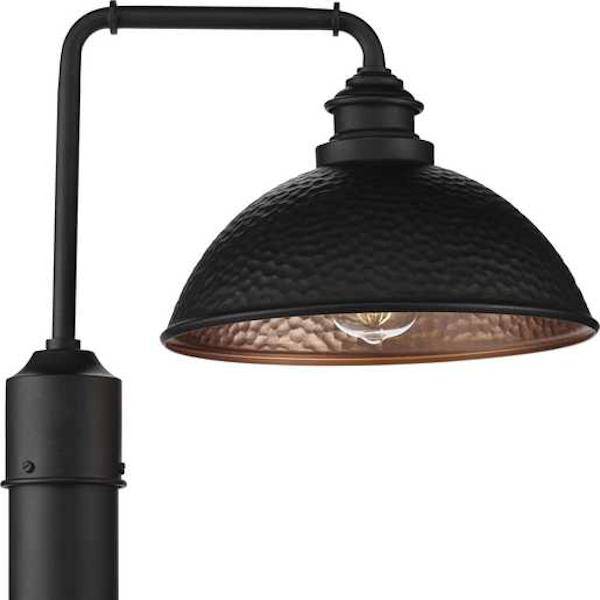1 Light Black Englewood Post Top Light Fixture 1