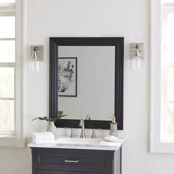 1 Light 120 volt Brushed Nickel Vanity Clear Glass Light Fixture 3