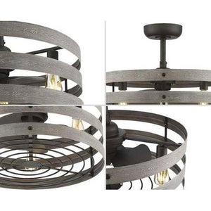23" Graphite 3 Blade Remote Control Ceiling Fan 2