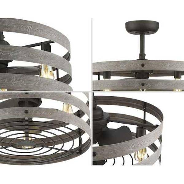 23" Graphite 3 Blade Remote Control Ceiling Fan 2
