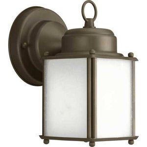1 Light Antique Bronze with Etched Seeded Glass Small Wall Light Fixture 1