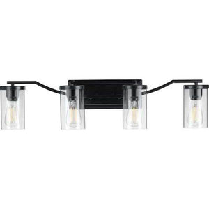 4 Light 120 volt Matte Black Vanity Clear Glass Light Fixture 2