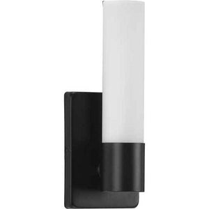 16 watt 120 volt 3000K Matte Black Etched Opal Glass Dimmable LED Wall Sconce 1