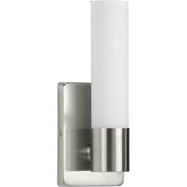 16 watt 120 volt 3000K Brushed Nickel Etched Opal Glass Dimmable LED Wall Sconce 1