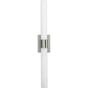 32" 53 watt 120 volt 3000K Brushed Nickel White Glass Shade Dimmable Vanity Light 3