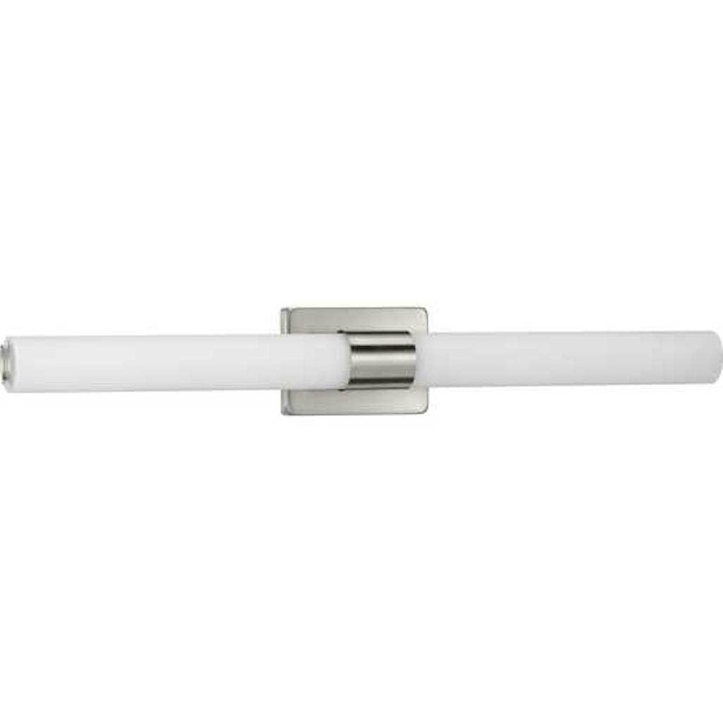 32" 53 watt 120 volt 3000K Brushed Nickel White Glass Shade Dimmable Vanity Light 1